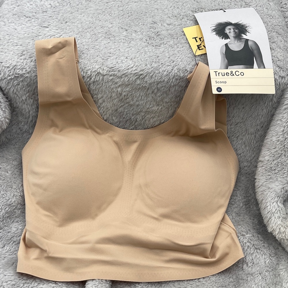True & Co Scoop Bra in Tan